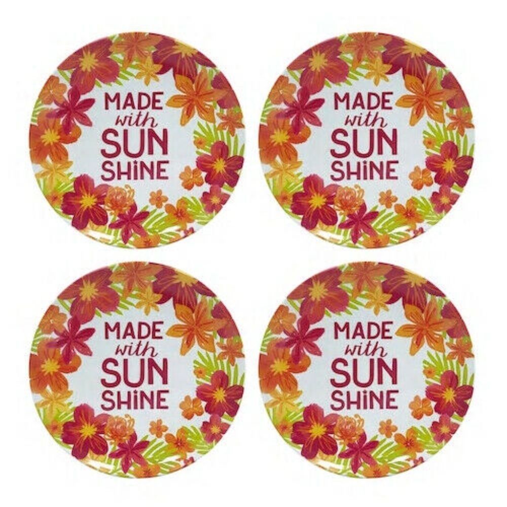 MADE WITH SUNSHINE Floral 9" Melamine Plates Set